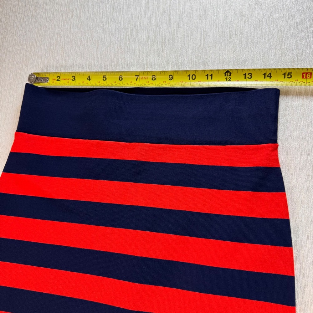 Veronica Beard Navy Red Striped Knit Pencil Midi Skirt Size M 1901KN4139282 - Picture 4 of 8
